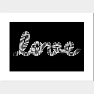 Love in white lines Posters and Art